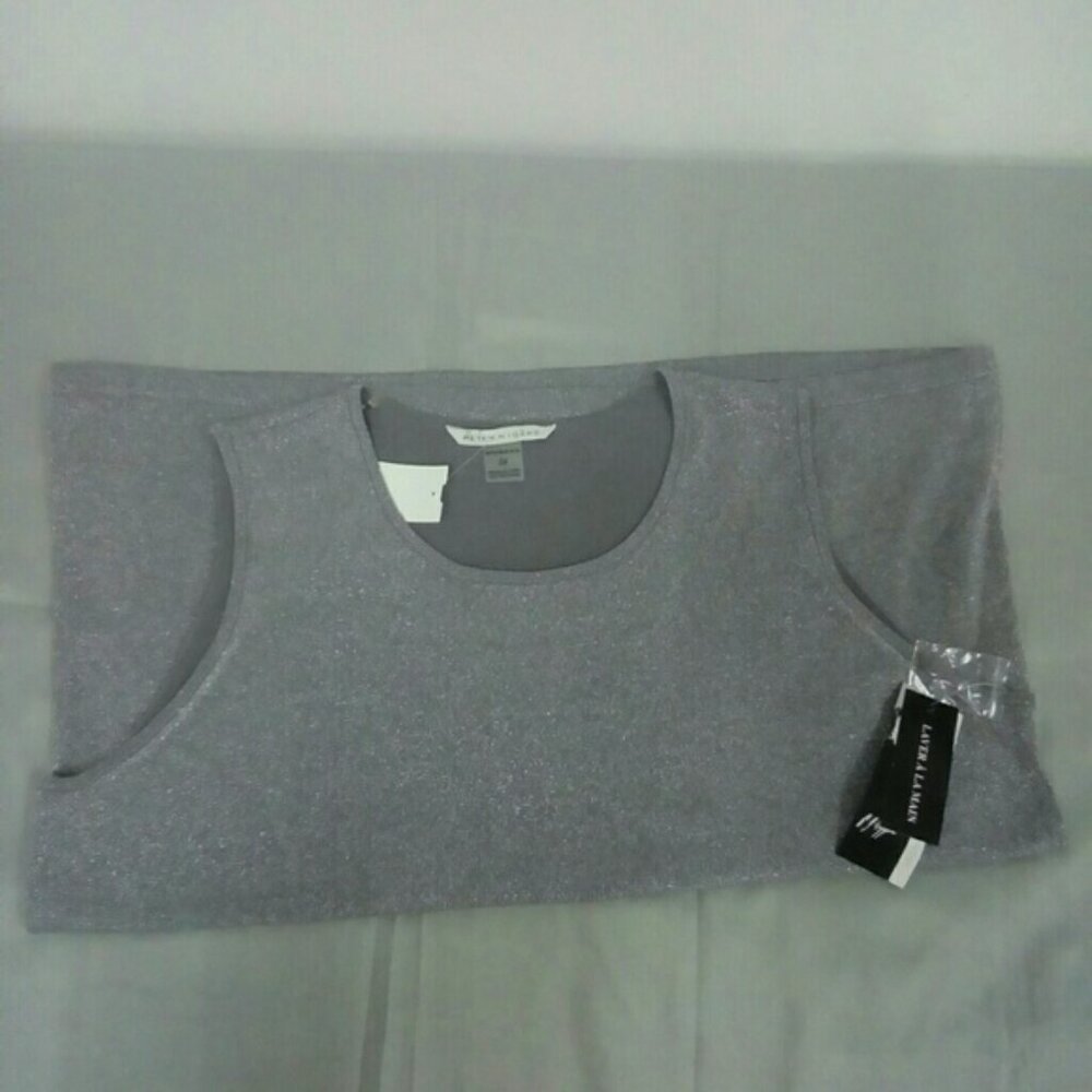 NWT Peter Nygard Silver Sparkle Top size 2X